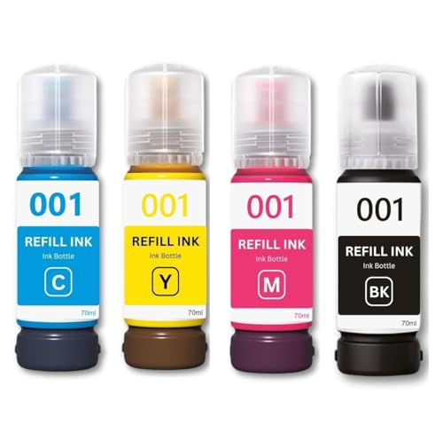Image of ANG 001 Premium Refill Ink Compatible for Printers L3110, L3150, L4260, L4160, L3152, L3115, L3100, L3101, L3116, L3151, L3156, L1110, L5190, L4150,L14150,L6170 (4 Color Combo) (70ml Each)