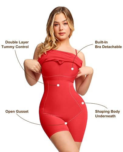 Image of Popilush Club Dresses for Women Built in Bra Dress Tummy Control Shapewear Mini Cocktail Dress Party Date Night Bodycon