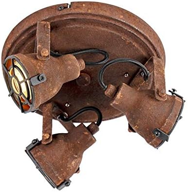 Qazqa - Sturdy Ceiling Spotlight 3 Rust - Sorra- - Industrial - Suitable for LED GU10 | 3 Way Light - Steel Spotway Light - Suitable for Living Room I Kitchen I Bedroom I