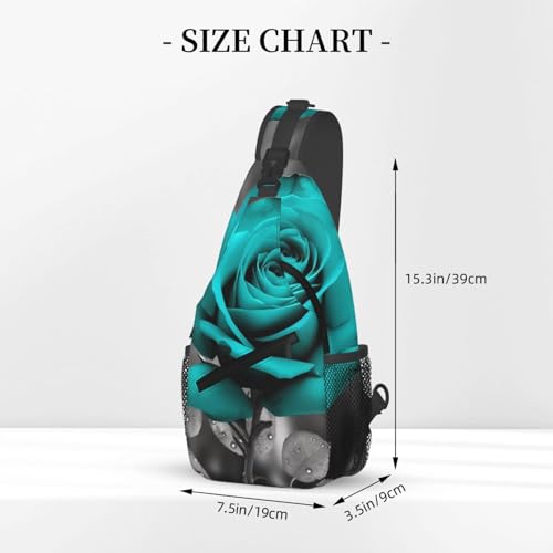 Mochila Sling Crossbody Negra con Diseño Floral miniatura 2