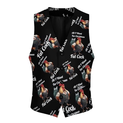 I Want Fat Cock Novelty Men's Suit Vest Funny Formal Dress Vests Business Waistcoat3