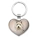 West Highland Terrier Westie Dog Breed Keychain Heart Love Metal Key Chain Ring