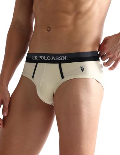 Image of U.S. Polo ASSN. Mens OET07 Dual Tone Cotton Stretch Underwear Briefs - Pack of 3