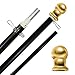 Outdoor Wall Hanging Spinning Flag Pole - Black Label Edition - 6ft Black Pole w/ Gold Ball Topper