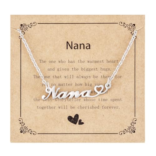 HUTIMY Nana Necklace for Women Gold from Grandkids Grandson Grandma Birthday Unique Gift Nana Jewelry