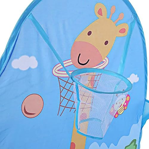 Image of BabyGo Kids Giraffe Basketball Ball Pool for Kids, Play Tent House for 2+ Year Old Girls and Boys, Ball Pit for Kid, Spacious, Lightweight, Portable & Easy to Set Up, (Blue) (30 Balls)