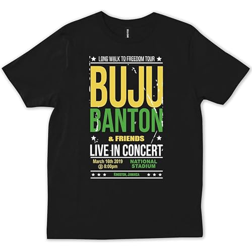 Photo de Buju Banton Long Walk to Freedom Mark Anthony Myrie Ragga Regg T-Shirt Black Men Unisex Tee Shirt S Black M