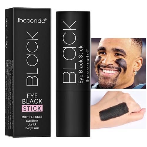 アイブラック 野球 塗る アイブラック ペン、スポーツ用アイブラックスティック、防水アイブラックスティック野球、フットボールブラックアイペイント、リップスマッキングやフェイスペインティング用アイブラック、