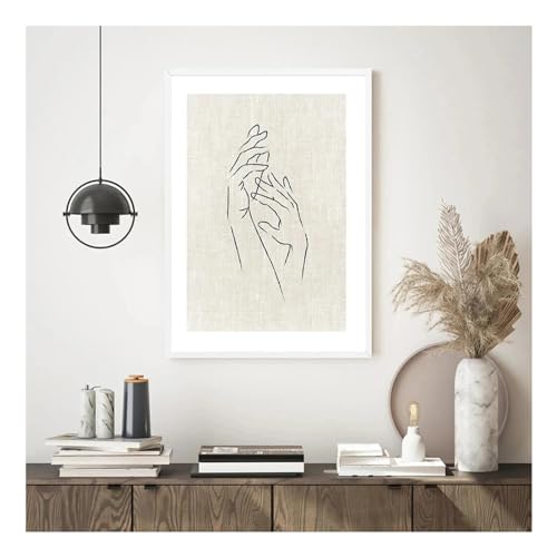 Main ligne mur toile pour habiller un grand espace vide sans cadre