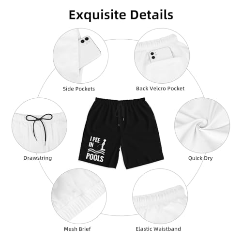 I Pee in Pools Men's Quick-Dry Board Shorts 7" - Swim Trunks Summer Hawaii Beach4