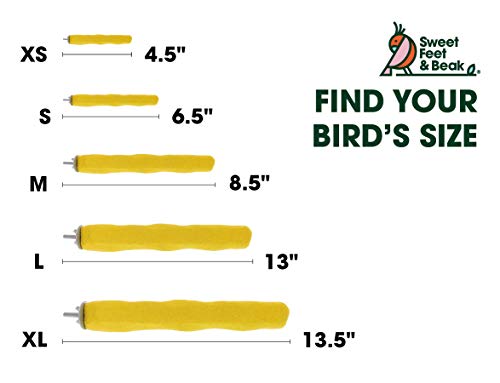 Image of Sweet Feet and Beak Comfort Grip Safety Perch for Bird Cages - Pedicure Perch for Birds to Keep Nails and Beaks in Top Condition - Safe Easy to Install Bird Cage Accessories XL 13.5 inch - Green