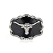 QUKE Mens Long Horn Bull Head Western Cowboy Texas Silver Belt Buckle
