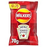 Walkers Heinz Tomato Ketchup Crisps 18 x 70g PMP Bags Fresh Taste Guaranteed
