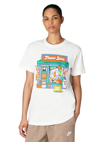Nike Womens Oversized Graphic T-Shirt White Medium
