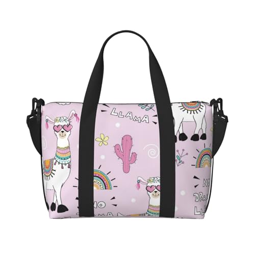 Carry On Duffle Bags Overnight Weekender Bags for Women, No Drama Llama Personal Item Travel Bag, Travel Essentials Sport Gym Bag for Men Women