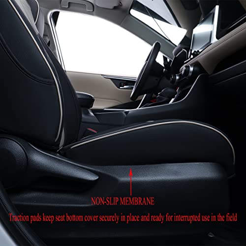 Image of EKR Rav4 Seat Covers Custom Fit for Toyota Rav4 XLE,Platinum,Limited 2013-2018 & SE 2016-2018, Leather Car Seat Cover Full Set for SUV,Faux Leather(Black /Gray)
