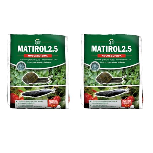 Peyca Matirol 2.5 500gr. Cebo en granulas para Caracoles y babosas. Molusquicida. De Larga duracion. Contiene Repelente. Listo para Usar (6, Azul)