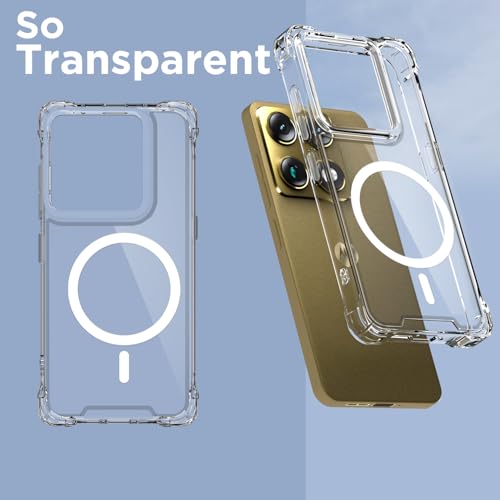 Image of Pikkme Back Cover for Motorola Moto Signature 5G Mag-Safe Shockproof PC + TPU Protective Case Magnetic Support Bumper Case (Transparent Mag-Safe)