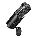 FIFINE XLR Dynamic Microphone, Vocal Podcast Microphone with Cardioid Pattern, Studio Metal Mic for Streaming Voice-Over Dubbing Video Recording, Black-K669D