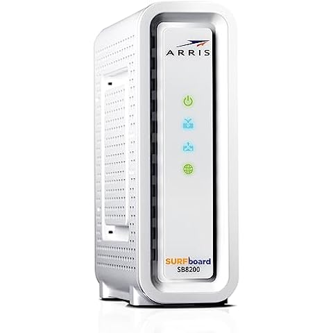 ARRIS SURFboard - SB8200 - Renewed - DOCSIS 3.1 Cable Modem, Approved for Comcast Xfinity, Cox, Charter Spectrum, & more, Two 1 Gbps Ports, 1 Gbps Max Internet Speeds, 4 OFDM Channels - Renewed Cover
