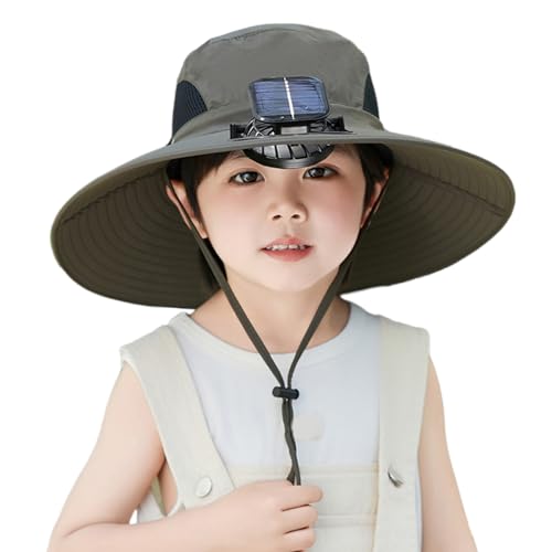 Cooling Fan Hat for Kids 3-12Years Quick Drying Solar Powered Fan Caps Sun Protective Hat Children Solar Fan Fishing Hat