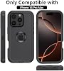 Funda para iPhone 16 Pro Max, funda protectora blindada resistente a golpes con clip para cinturón para Apple iPhone 16 Pro Max 6.9 5G 2024 (Negro) 8