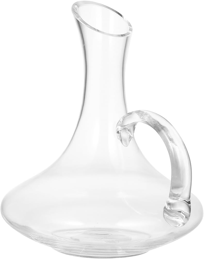 Fast Wine Decanter with Handle Premium Glass Wine Distributor Carafe for Whiskey Vodka Beer Beverage Serving and Elegant Drink Presentation