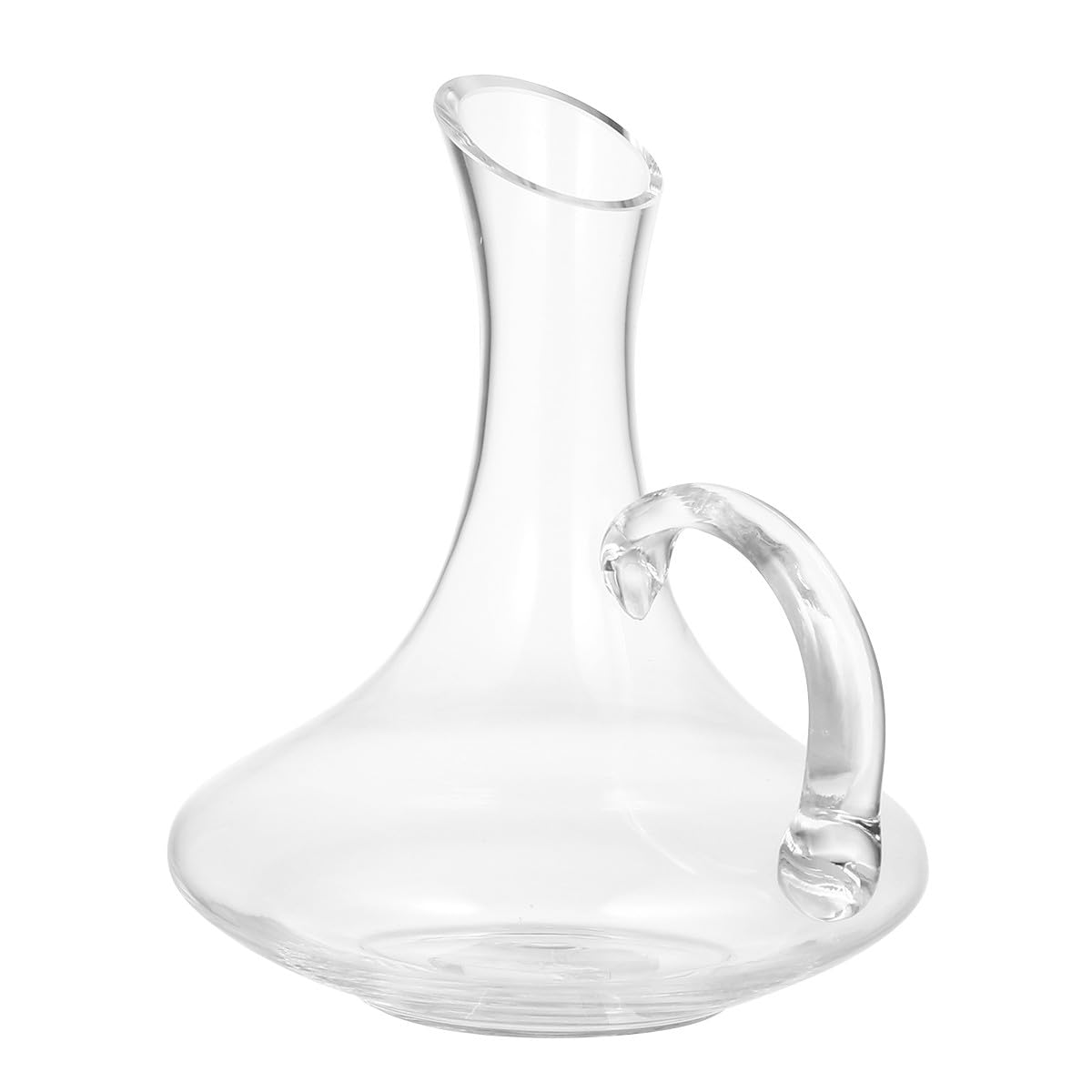 Decantador de Vino Tinto de Vidrio sin Plomo con Asa Boca Inclinada 1 Unidad Dispensador para Hogar y Fiestas Recipiente Transparente para Vino y Bebidas