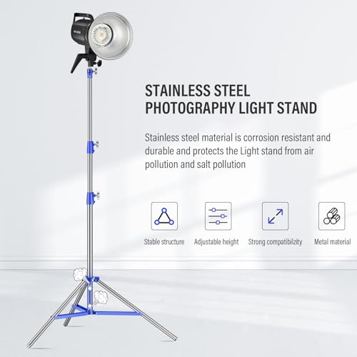 Image of Heavy Duty Light Stand Photography 9.1ft /280cm All Metal Tripod