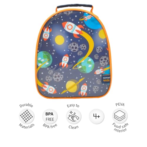 Kichna 94283 Insulated Kid's Portable Bag with Handle and Zip for School Lunch, Snacks and Picnics space, Polyester, 1.5 liters - Image 2