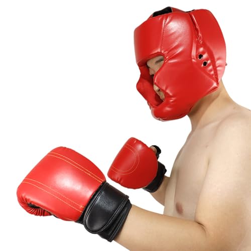Casco De Boxeo para Sparring, Casco Protección Boxeo para Niños Y Adultos, Entrenamiento Boxeos MMA para Mejillas, Protección para La Frente Y Los Oídos, Kickboxin, Combate, Art