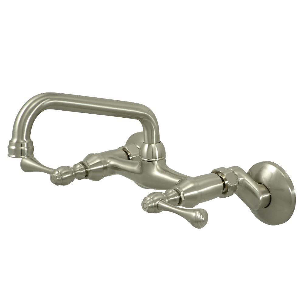 Kingston Brass KS313SN Magellan Wall Mount Kitchen Faucet, Satin Nickel by Kingston Brass