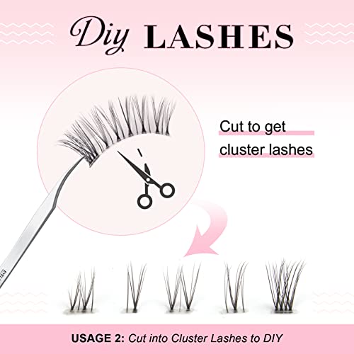 Glowing Win Half Lashes with Clear Band Short Wispy Cat Eye Natural False Eyelashes 10 works Corner 3/4 Transparent Fake Handmade Soft Reusable Strip Fluffy Mink - Image 4