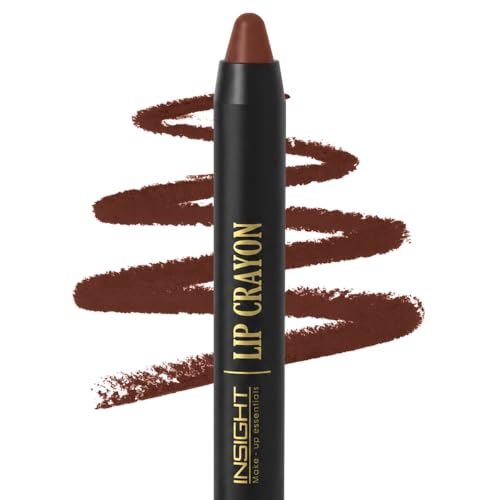 Image of INSIGHT Long Lasting Lip Crayon - All-Day Comfort | Matte Finish | Waterproof | Non-Transfer | Non-Sticky | Enriched with Vitamin E & Kojic Acid | Sharpenable Tip | Full Coverage | Lightweight Lipstick (Chai Spice) - 7g