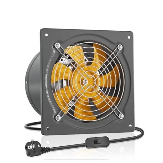 HG Power Ventilador extractor de 200 mm, 980 m³/h, silencioso, con válvula de retorno, potente ventilador de pared con enchufe europeo para cocina, baño, garaje, sótano, gris