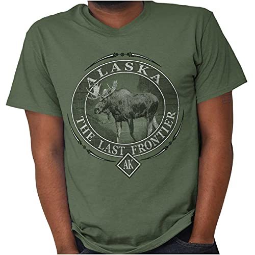 Alaska AK Rugged Mountain Moose Graphic T Shirt Men or Women
