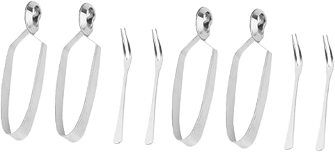 HEMOTON 8 Pçs Talheres De Caracol Cozido Mini Alicate Suporte Para Tanque De Peixes Mini Grelha Conjunto De Grampos De Cabelo Escargot Caracol Pinça Escargot Garfo Escargot Prático Garfo