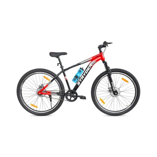 Image of Stryder 29T Krueger Mountain Cycle for Men & Women with Front Suspension and Dual Disc Brake | Single Speed Cycle - Ideal for 12+ Years (Frame: 18 Inches) (Black Red)