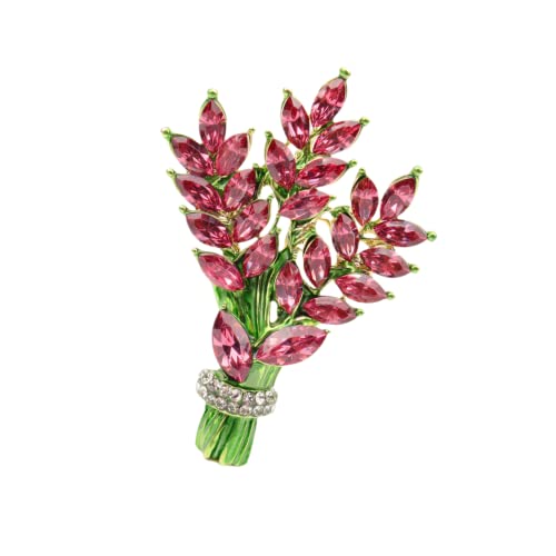 Image of Lavender flower brooch crystal rhinestone tulip brooch elegant accessories jewelry women brooches and pins fashion jewelry wedding flowers lapel pin