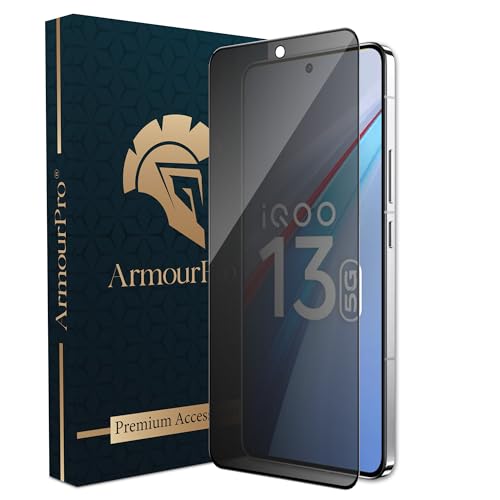 Image of ArmourPro Privacy Tempered Glass for IQOO 13 - Anti-Spy Anti Peeping Screen Protector, 9H Hardness, Edge-to-Edge Coverage, Ultra Thin, Bubble-Free Installation Kit | Black