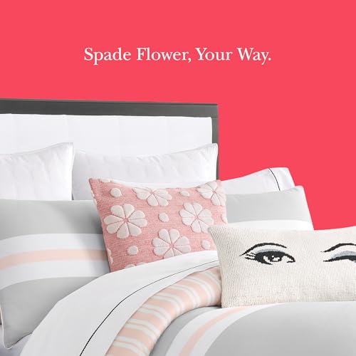 Image of kate spade new york Spade Floral Decorative Pillow, 20 inch x 20 inch Throw Pillow for Bed or Sofa, Textured Cotton and Polyester Blend Cover, Pink