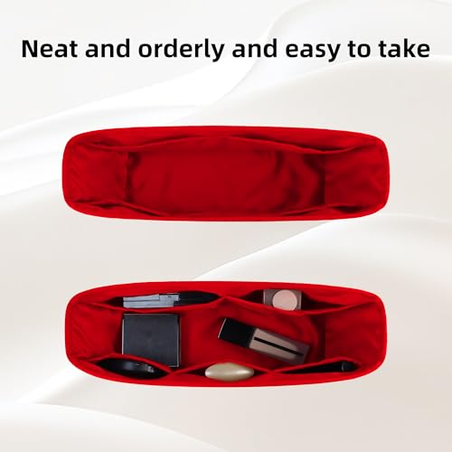 Image of DGAZ Purse Organizer Insert Fits Neverfullbag BB /PM /MM /GM,Silk Bag Organizer,Luxury Handbag & Tote Shaper(Rouge moyen,PM)
