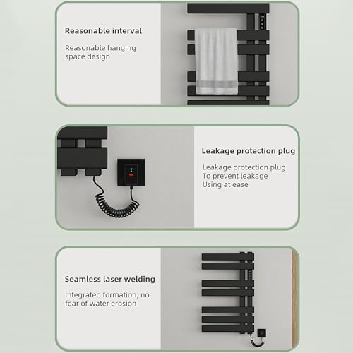 Chauffe-serviettes électrique mural avec écran LED programmable - 6
