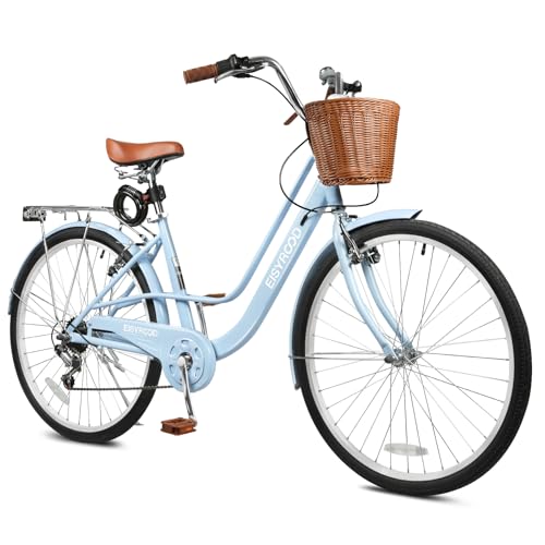 kaiwrxin 26 Inch Beach Cruiser Bike for Ladies, 7-Speed Women