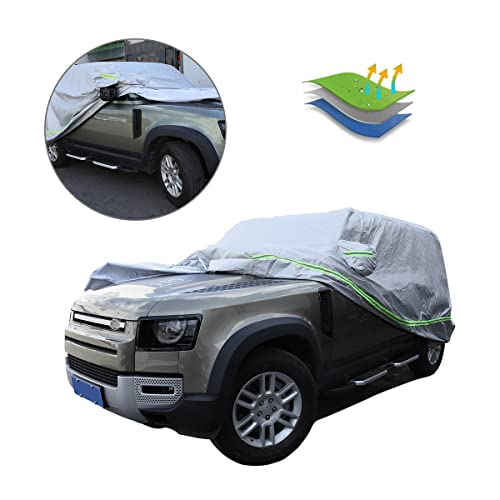 Image of Car Cover Waterproof All Weather Compatible with Land Rover Defender 110 2020-2024，Car Cover Sun Hail UV Snow Dust Protection Exterior Protection Cover (Land Rover Defender 2020-2024)