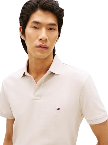 Image of Tommy Hilfiger Men's Short Sleeve Polo Shirts in Regular Fit With Stretch and Organic Pique Cotton