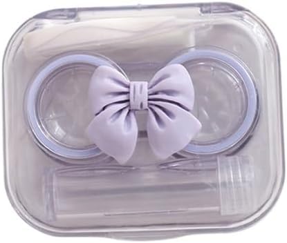 Contact Lenses Box Bow Portable Contact Lens Case With Solution Bottle Tweezer Remover Tool Stick Set For Travel