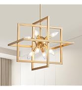 XINGQI 31.5" Modern Ceiling Light 8 Lights Industry Semi Flush Mount ...