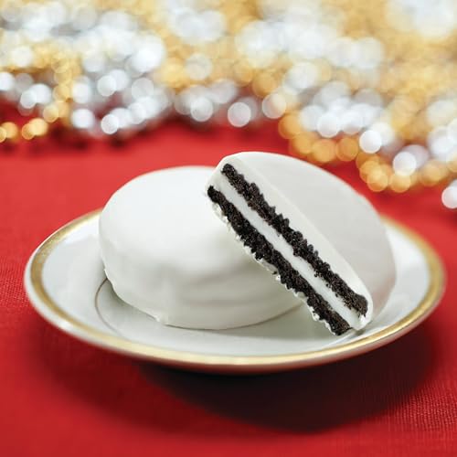 OREO Fudge and White Fudge Covered Chocolate Sandwich Cookies, Holiday Cookies, 1.02 lb Tin