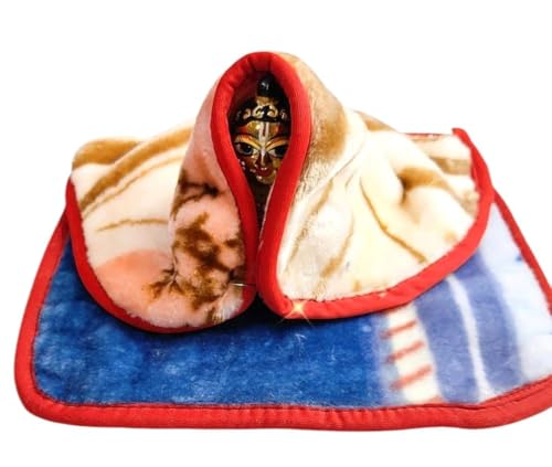 Image of PARTISH Big Size Laddu Gopal Blanket for Winters | Super Soft Rajai /Kambal for Kanha Ji | Thakur Ji | Ladoo Gopal (Random Colors) (12 X 15 Inches, Pack of 2)
